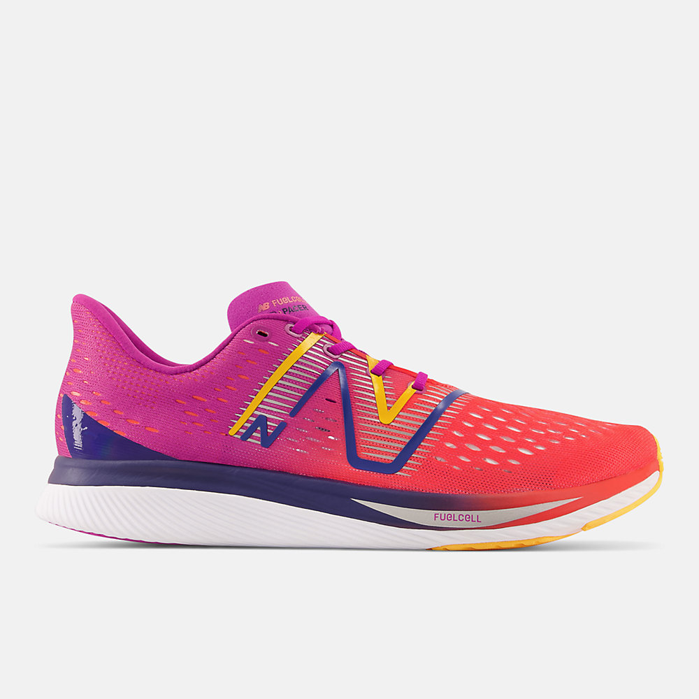 New Balance FuelCell SuperComp Pacer Shoes Electric Red with Magenta Pop